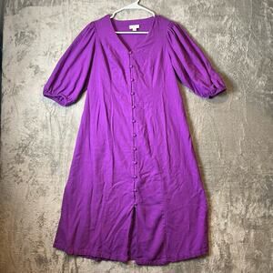Purple Button-Down Women's Dress